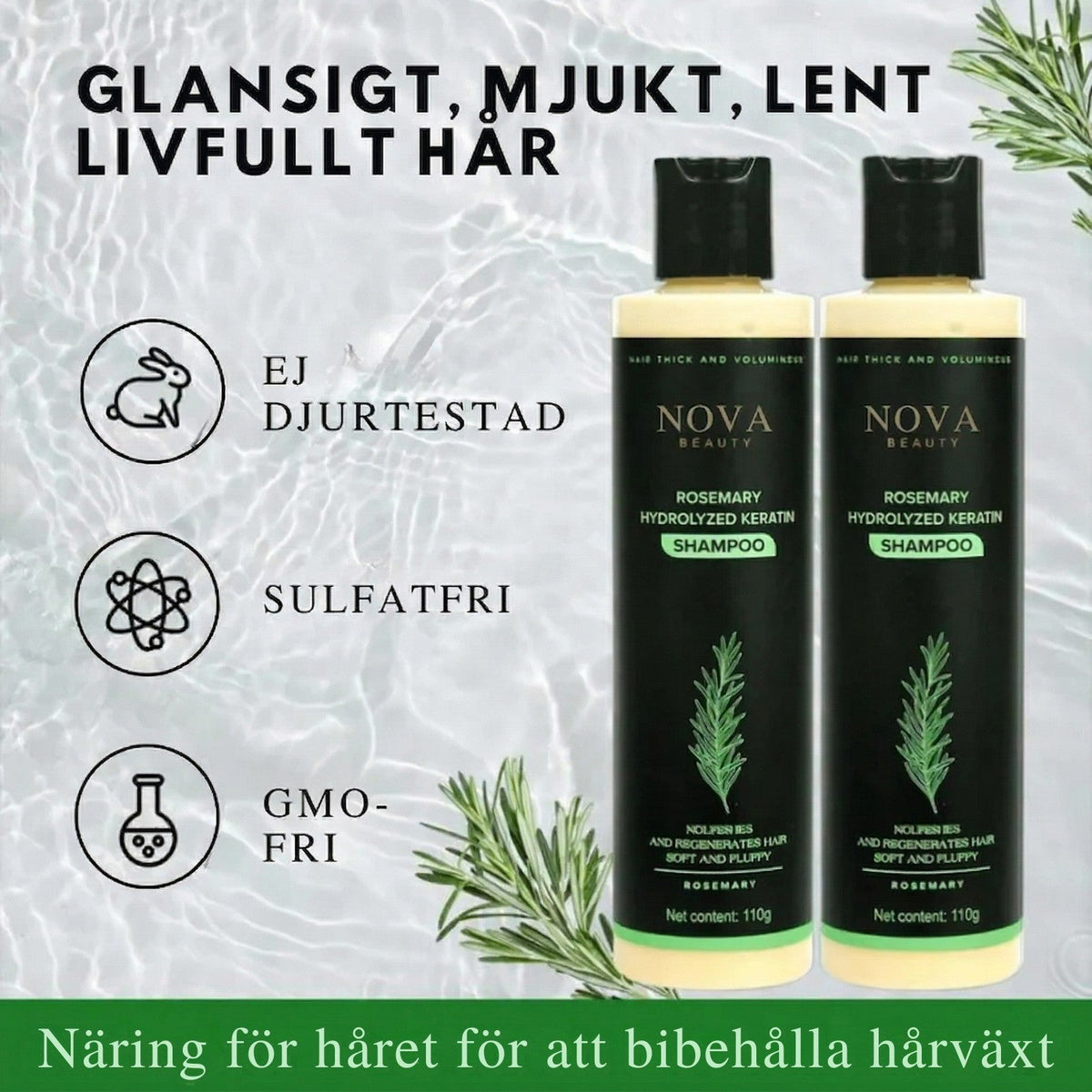 Ekologiskt rosmarinschampo för hårväxt
