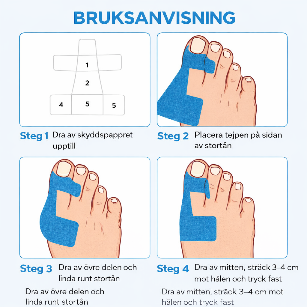 NOVA HalluxFix Pro – Förskuren Kinesiotejp för Hallux Valgus