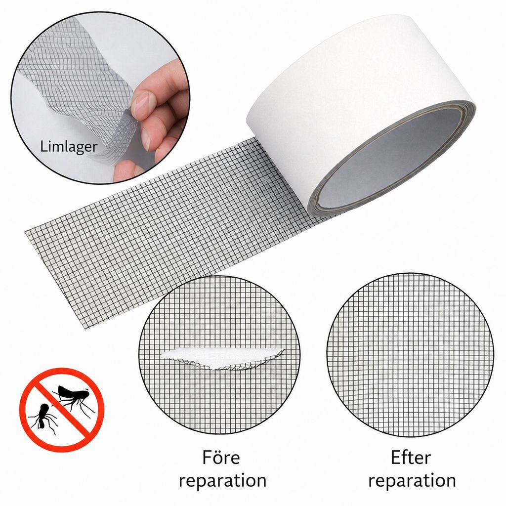 Reparationstejp för Myggnät – Självhäftande Fiberglas