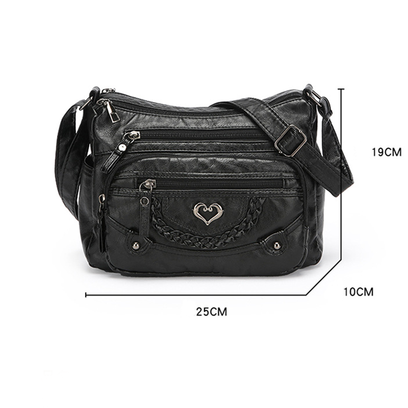 Crossbody-väska i Mjukt PU-läder – Multifack