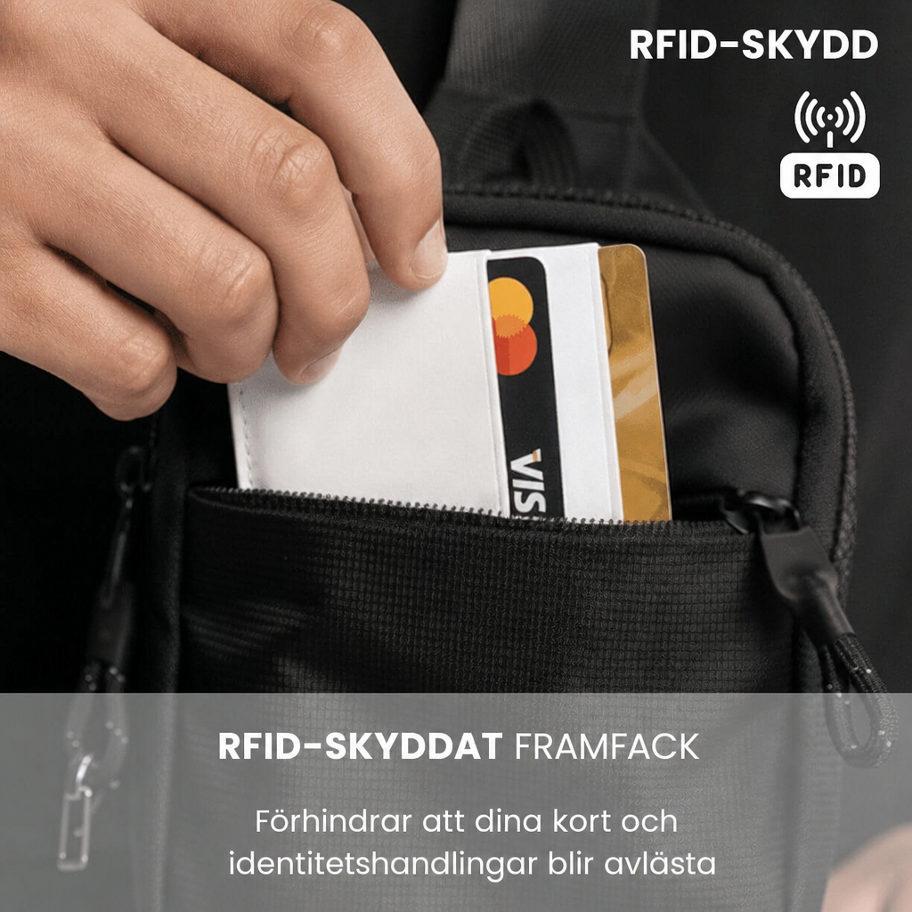 Stöldsäker Sling-väska – RFID-skydd & Säkra Dragkedjor