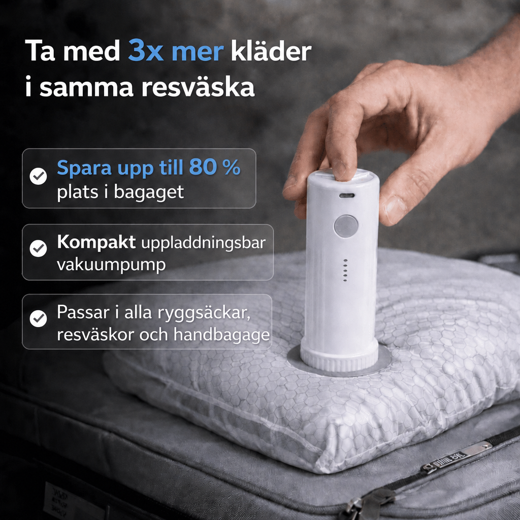 SpaceLuxe™ Vakuumpåsar Reseset – Få plats med mer utan extra resväska