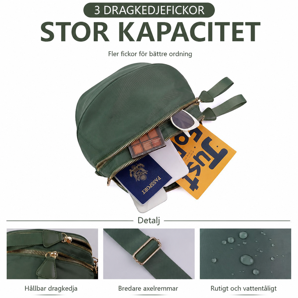 Ounamei Crossbody Midjeväska – Rymlig bältesväska för vardag & resa