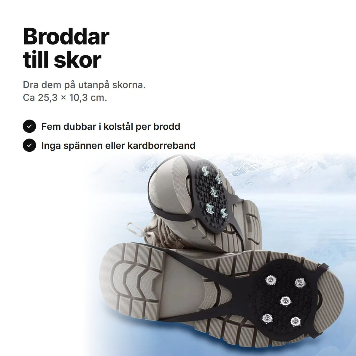 Broddar till skor – fem dubbar, 1 par