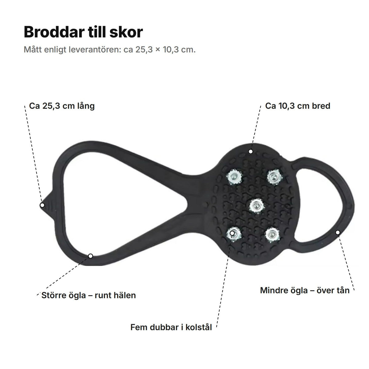 Broddar till skor – fem dubbar, 1 par