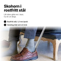 Skohorn i rostfritt stål – 42 cm med svart handtag