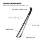 Skohorn i rostfritt stål – 42 cm med svart handtag