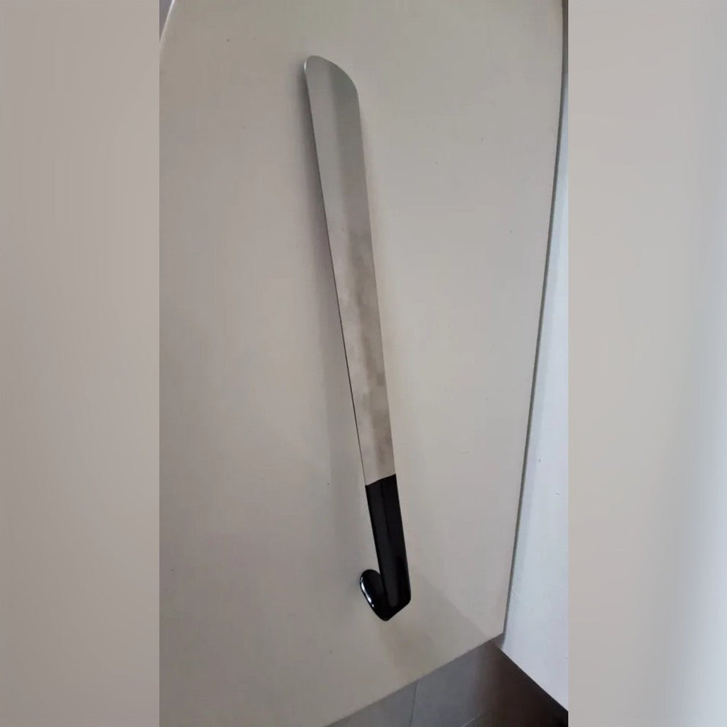 Skohorn i rostfritt stål – 42 cm med svart handtag