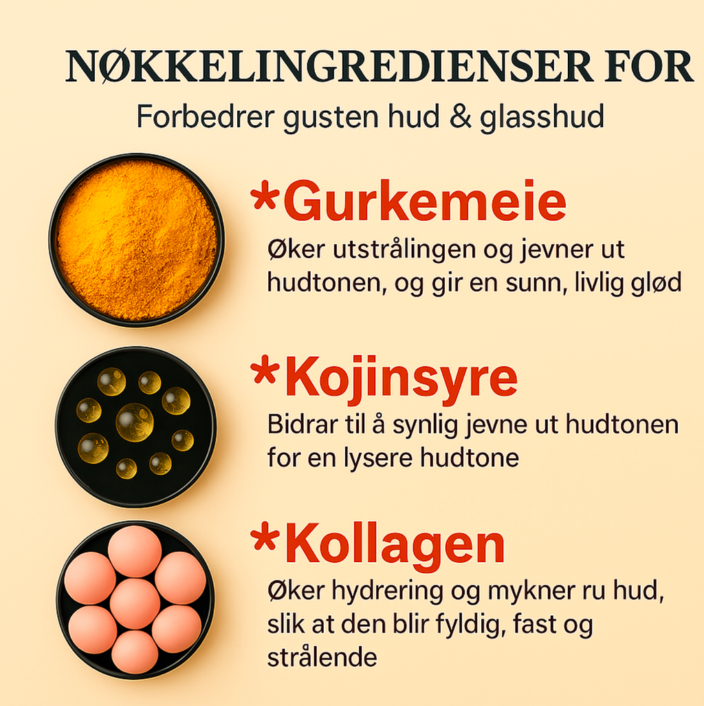 Nattmaske: Gurkemeie + Kojinsyre + Kollagen